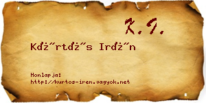 Kürtös Irén névjegykártya